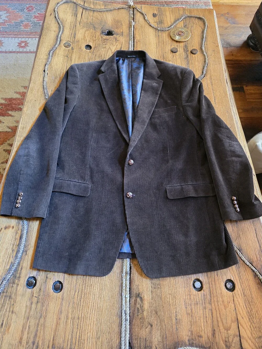 Ralph Lauren Men's Brown Corduroy Blazer - Classic Two-Button Sport Coat 44L